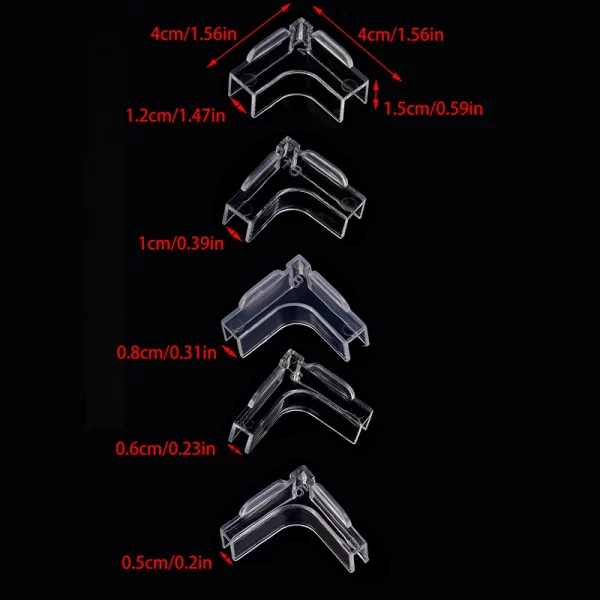 4Pcs Acrylic Transparent Anti-collision Fish Tank Corner Protector Adhesive Free Protective Cover Aquarium Accessories - Image 6