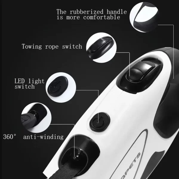 Pet Dog Retractable Leash With LED Shining 3m 5m Automatic Stretching Dog Hand Holding Fiber Rope Pet Supplies Leashes - Image 4