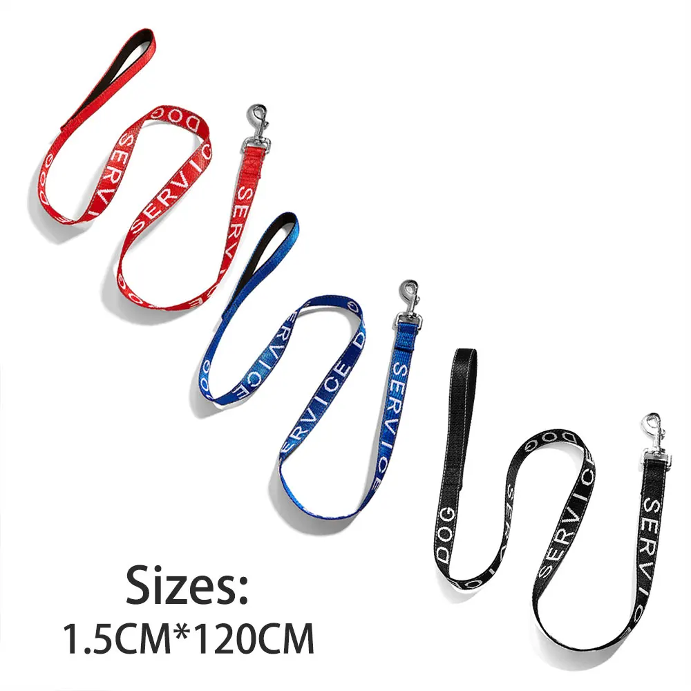 Small Pet Dogs and Cat Leashes Solid color Service Dog & Emotional Support Jacquard Leash Reflection Strong Pet Walking Training - Image 4