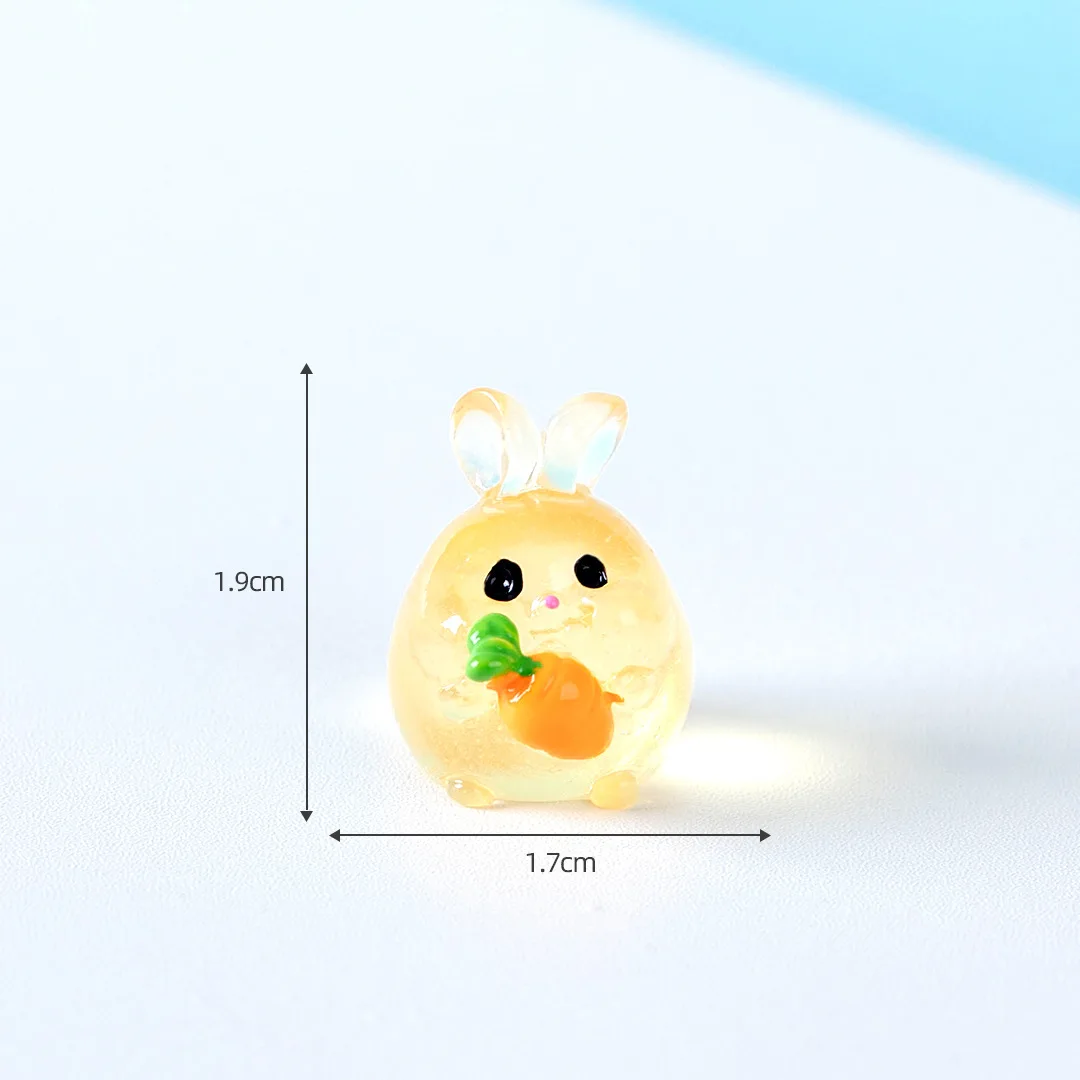 6PCS Luminous Rabbits Resin Fairy Garden Accessories Glow At Night Miniatures Rabbit Desk Decoration Kawaii Home Decor DIY - Image 7