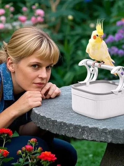 Bird Perch Stand Cockatiel Playground Rest Shelf Portable Bird Perch Parrot Game Stand With Removable Box For Parakeets Budgies