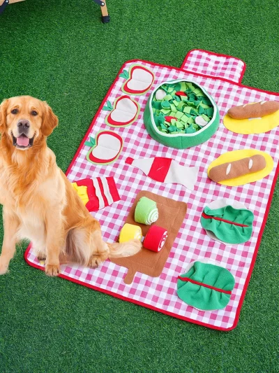 Dog Sniffing Mat Interactive Toys Pet Slow Food Mat Helps Relieve Stress and Training Stimulates Pet's Foraging Skills
