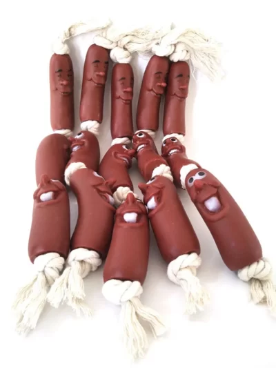 Cats And Dogs Pet Pull Toy Cotton Rope Sausage Cotton Rope Resistant Bite Grinding Interactive Boredom Funny Pet Supplies