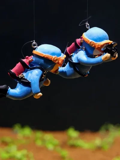 Kawaii Resin Frogman Aquarium Ornaments Interesting Floating Decoration Artificial Mini Diver Fish Tank Accessories