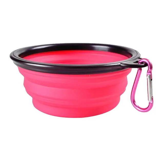 Collapsible Pet Silicone Dog Food Water Bowl Outdoor Camping Travel Portable Folding Pet Supplies Pet Bowl Dishes with Carabiner - Image 11