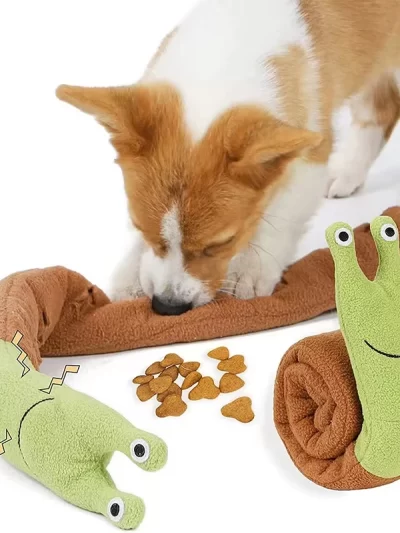 Dog Squeak Toys Pet Sniffing Plush Snails Toys Tibetan Food Molar Puzzle Dog Toys Interactive Dog Puzzle Toy Feeder Pet Supply