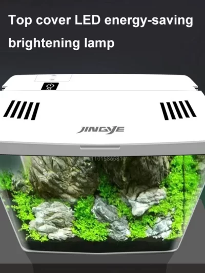 USB 5L Aquarium Fish Tank No Water Change Self-circulating Ecological Fish Tank with Slient Pump Led Lamp for Office Home
