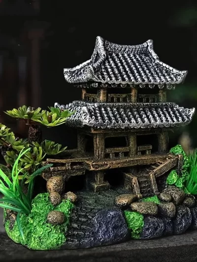 Simulation Decoration Fish Tank Ornament Ornament Resin Aquarium Ornament Fish Tank Landscape House Model Aquarium Ornament