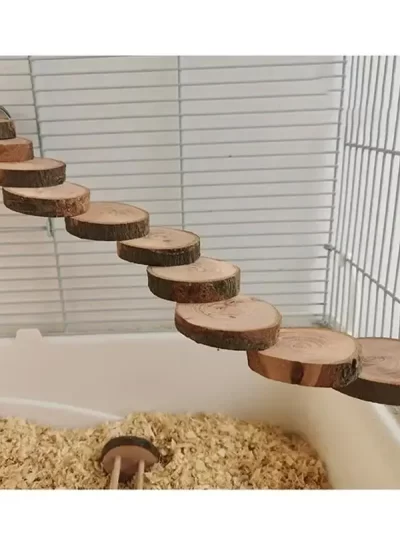 2025 Hamster Wooden Ladder Toy For Cage 6/10 Steps Wood Climbing Blocks Chew Pig Rat Hedgehog Small Pet Accessories