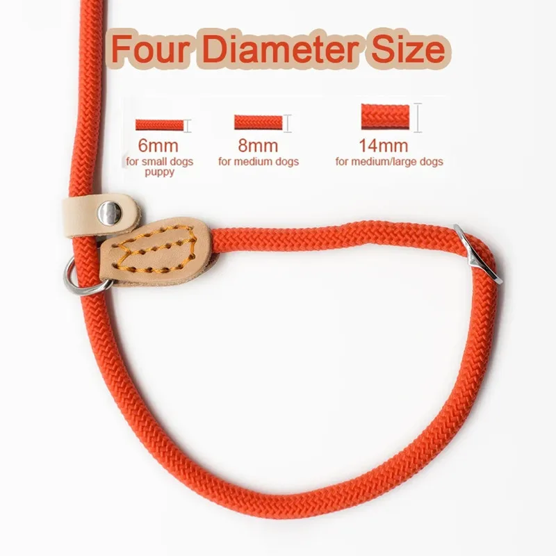 Dog Leash Slip Rope Lead Leash Heavy Duty Braided Rope Adjustable Training Leashes Nylon Pet Lead 8/14mm,For Large/small Dogs - Image 6
