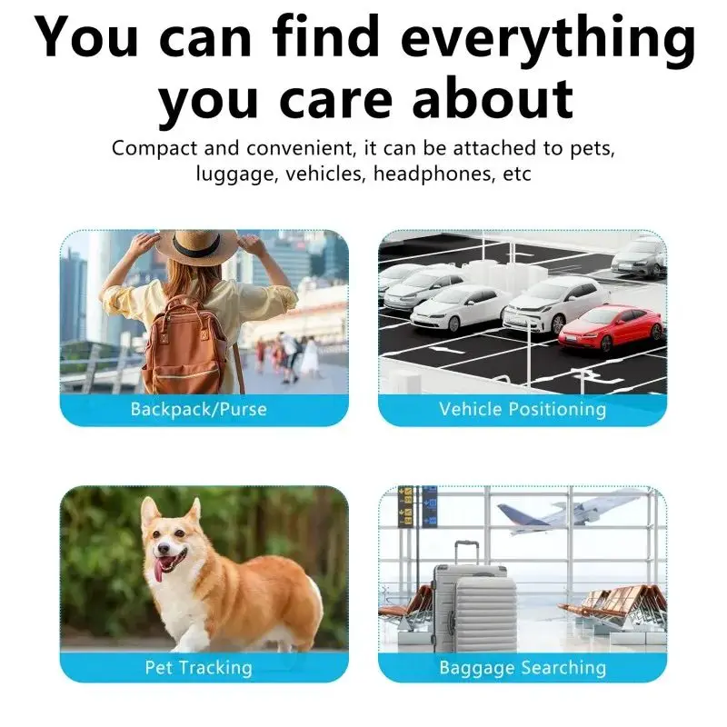 Global GPS Mini Smart Cat Tracker Anti-lost Key Finder Locator Wallet Alarm Find My (iOS Only) Air-Tag Pets Dog Kids Luggage - Image 3