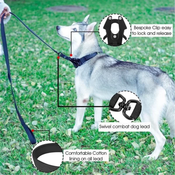 5Ft Nylon Large Dog Leash Tactical Frog Clip Metal Padded Control Handle Durable Military German Shepard Rope Training Supplie - Image 3