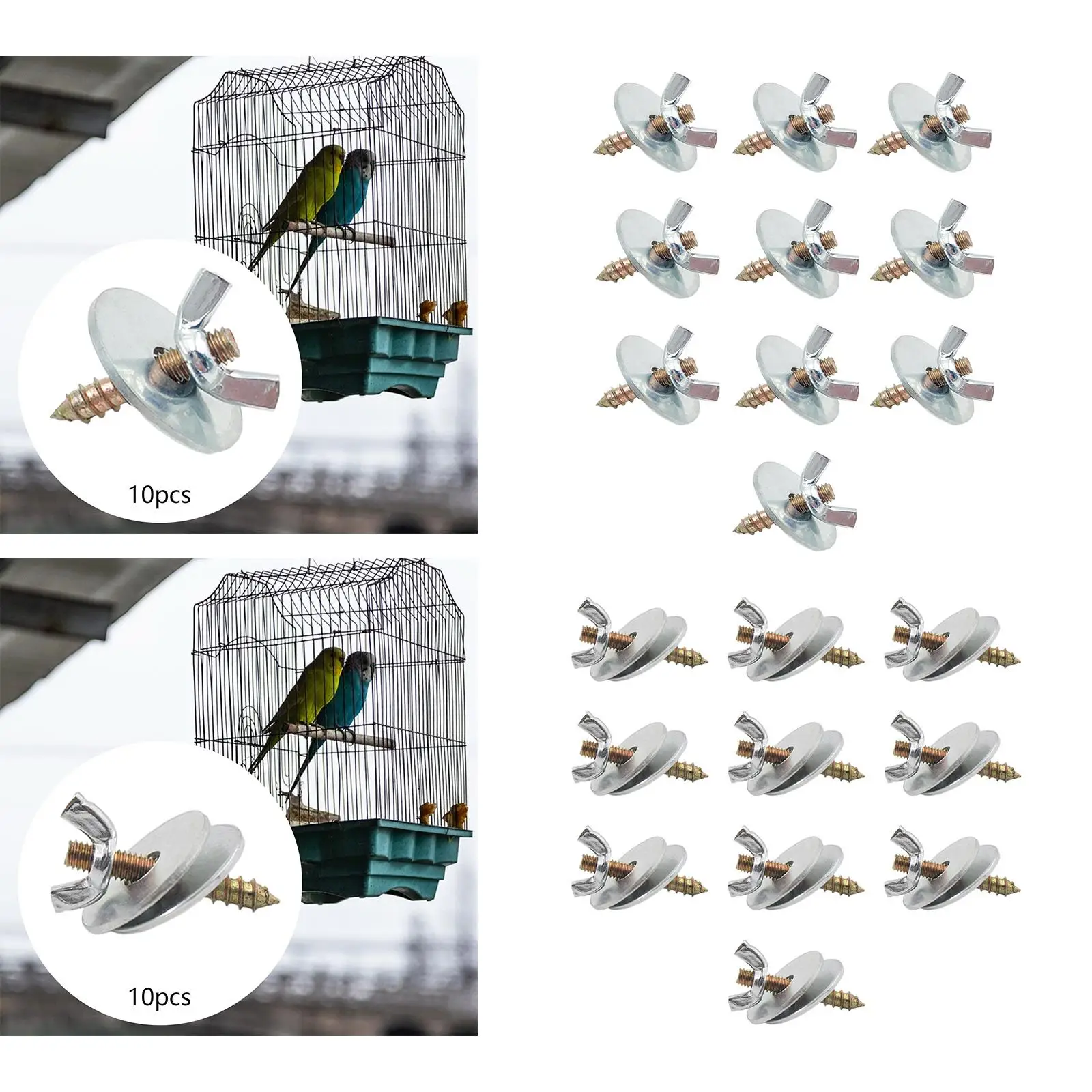 10x Bird Perches Fitting Screws Nut Kits M5*30 Bird Cage Screws Metal Nut Screw Mount Kits for Bird Stand Exercise Platform - Image 4