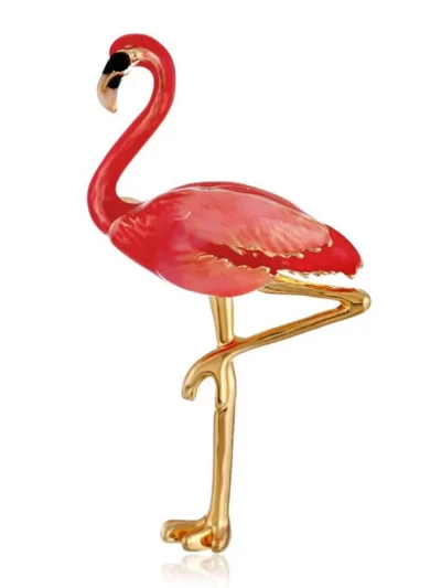 Cute Enamel Flamingo Brooches Unisex Women and Men Brooch Pin Bird Animal Broches Fashion Dress Coat Accessories