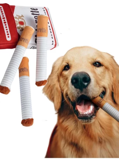 Cigarette Sound Making Dog Toy Puppy Cat Chewing Anti-bite Doll Simulation Cigarette Plush Toy Pet Accessories Dog Supplies