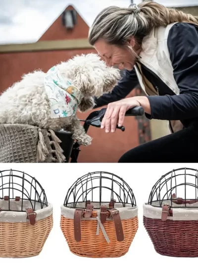 Dog Bike Basket Mountain Bike Shopping Basket Portable Cat And Dog Carrier For Front Handlebars Crossbar Bike Accessories ﻿
