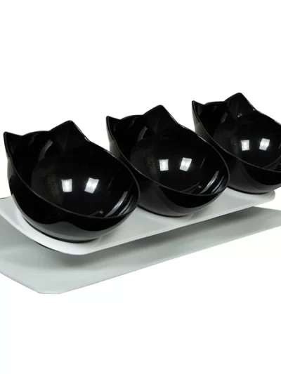 Cat Dog Feeding Dish Bowl 15 Degrees Tilted Food Drinking Water Bowls Food Grade Neck Guard Raised Feeder for Puppy and Kitten