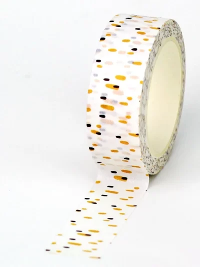 NEW 1PC. 10M Decorative Yellow Dots Bee Pattern Washi Tape for Gift Wrapping Planner Masking Tape Cute Stationery