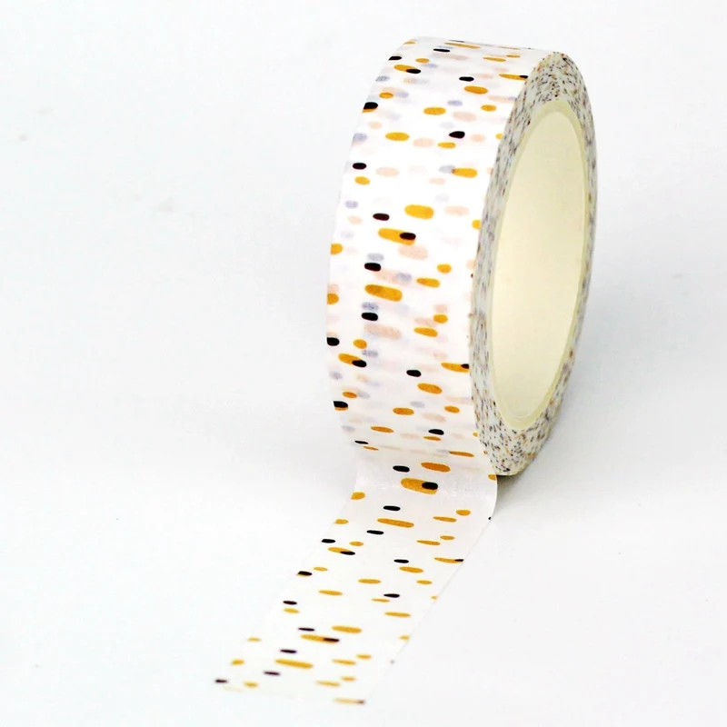 NEW 1PC. 10M Decorative Yellow Dots Bee Pattern Washi Tape for Gift Wrapping Planner Masking Tape Cute Stationery