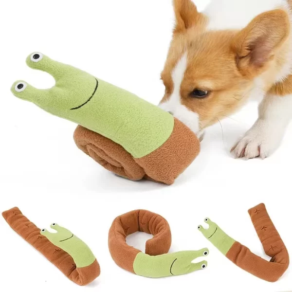 Dog Squeak Toys Pet Sniffing Plush Snails Toys Tibetan Food Molar Puzzle Dog Toys Interactive Dog Puzzle Toy Feeder Pet Supply - Image 2