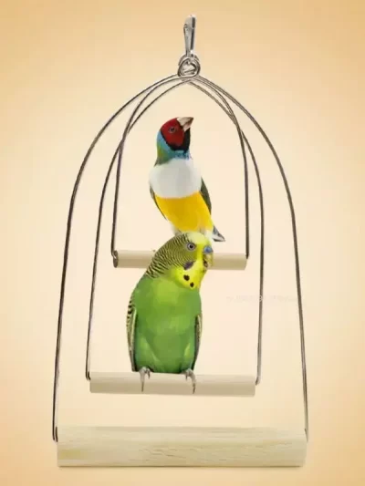 Natural Wooden Pet Birds U-shaped Perch Parrots Hanging Swing Cage Toys Stand Climbing Holder Pendant for Parakeet Macaw Cockati