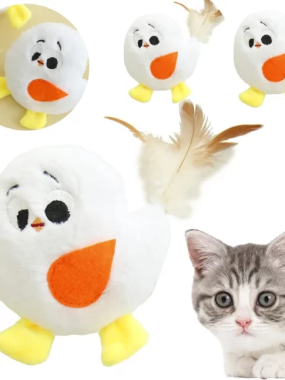 Interactive Cat Toy Plush Catnip Training Toy Indoor Kitten Sound Chewing Toy Pet Teeth Cleaning Squeak Toy Pet Supplies