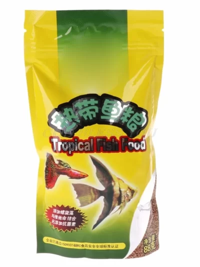 Aquarium Tank Tropical Fish Food Small Fish Feed Grain 98g Delicious Fish Food Especially for Guppy Lantern 1 Bag