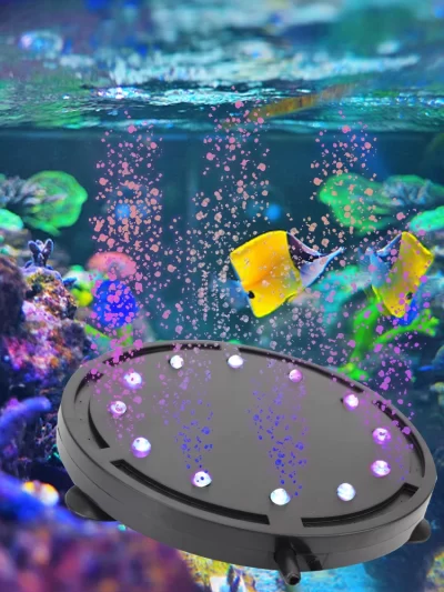 Fish Tank  Landscaping Decoration Colorful Lighting Aquarium Lamp Oxygen Bubble Light 10.5cm/12.5cm EU Plug LED Diving Light