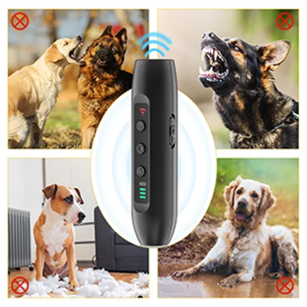Ultrasonic Dog Repeller Rechargeable Plastic Electronic Training Devices with LED Flashlight Dog Training Equipment Pet Supplies - Image 6