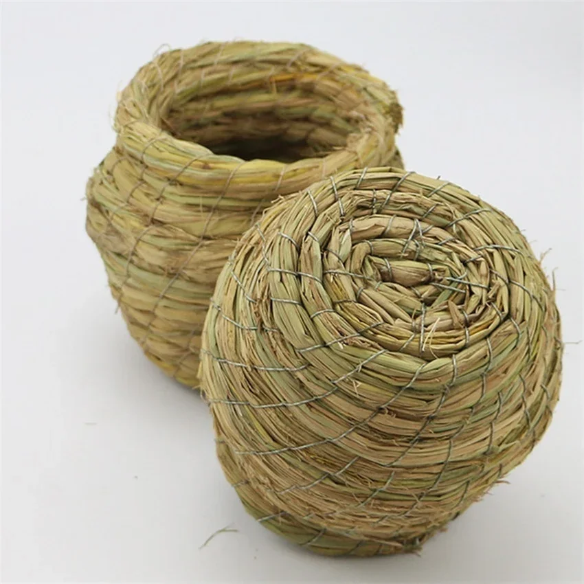 Handmade Straw Natural Bird Nest/Pigeon Bird House Parrot Nest Warm Pet Bedroom Courtyard Bird Cages Adornment - Image 6