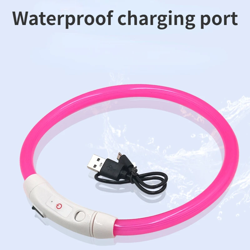 LED Pet Luminous Collar USB Charging Collar Teddy Anti Lost Collar Dog Cat Accessories Supplies - Image 4