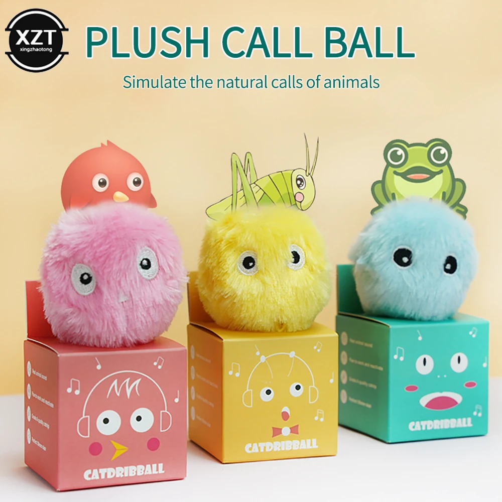 Cat Toys Interactive Ball Plush Electric Catnip Training Toy Kitten Touch Sounding Pet Smart Product Squeak Toy Ball Cat Suppli - Image 2
