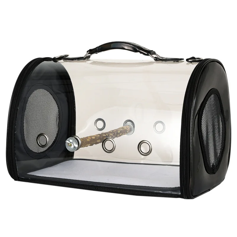 Portable Clear Bird Parrot Transport Cage Breathable Bird Carrier Travel Bag Small Pet Rabbit Guinea Pig Chinchilla Outdoor Bag - Image 4