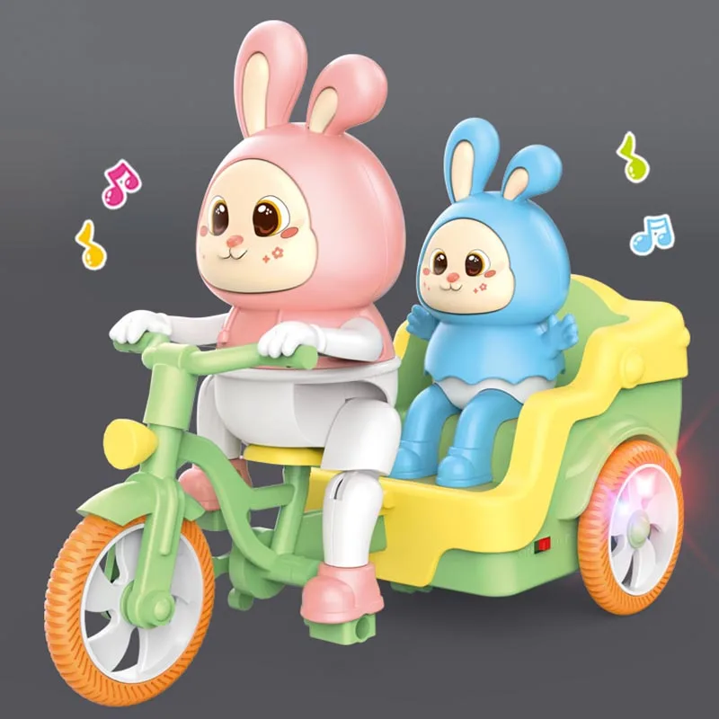 Electric Cartoon Rabbit Tricycle Cute Bunny Funky Riding with Lights Music Montessori Interactive Toys for Kids Birthday Gifts - Image 5
