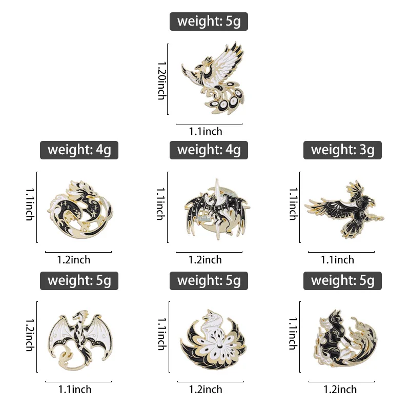 Dragon Birds Animals Enamel Pin Lapel Metal Gifts Backpack Hat Friends Brooch Badge Jewelry Accessories Wholesale - Image 3