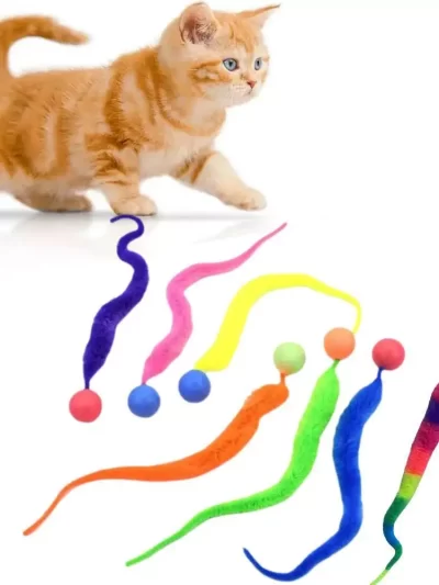 Cat Interactive Toys Tickle Cat Colorful Bouncing Ball Pet Supplies Puzzle Teasing Indoor Cat Worm Caterpillar Elastic Toy