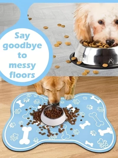Pet Feeding Mat - Non slip, Scratch resistant, Quick drying Pet Meal Mat, Suitable for Dogs and Cats - Easy to Clean