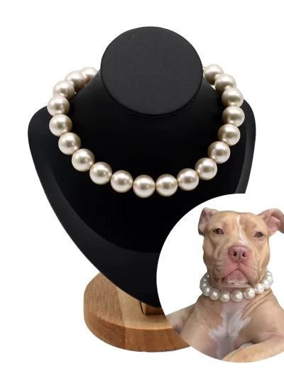 Dog Pearl Collars for Large Dogs Cats Pet Necklace Jewelry Chihuahua Yorkie Girl Clothing Dress Costume Accessories Wire Rope