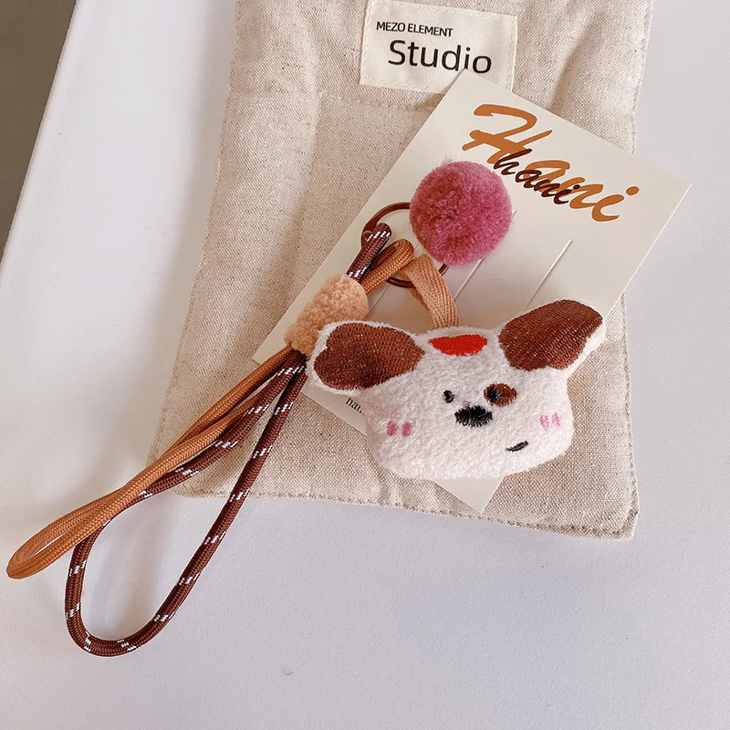 Cute Rabbit Fabric Keychain Handmaking Fabric Animal Doll Keyrings Kawaii Puppy Bag Pendant Keyrings Wholesale Keys Accessories - Image 4
