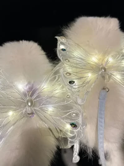 Cute Glowing Dog Wing for Small Medium Butterfly Pet Back Decoration Gift Sweet Cat Accessories