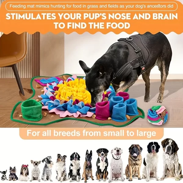 Pet Sniffing Training Mat Dogs Cats Educational Stress Relief Bite Resistant Slow Food Mat Pets Eco-friendly Training Blanket - Image 12