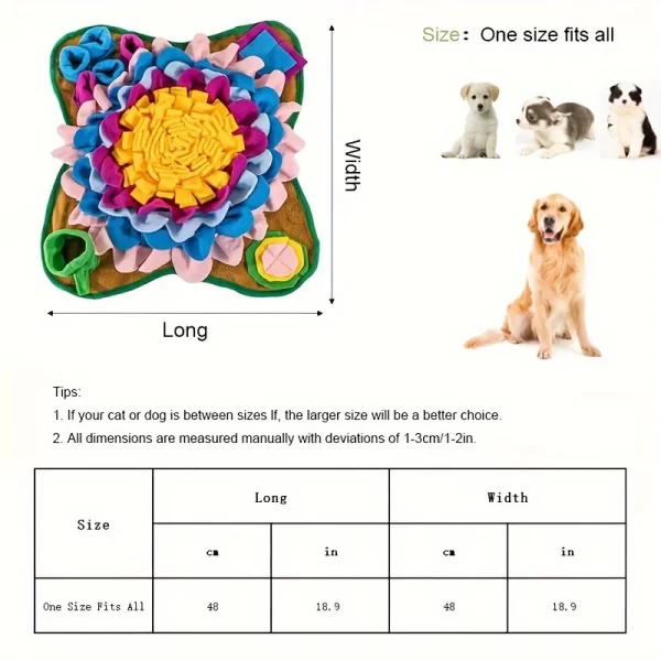 Pet Sniffing Training Mat Dogs Cats Educational Stress Relief Bite Resistant Slow Food Mat Pets Eco-friendly Training Blanket - Image 11