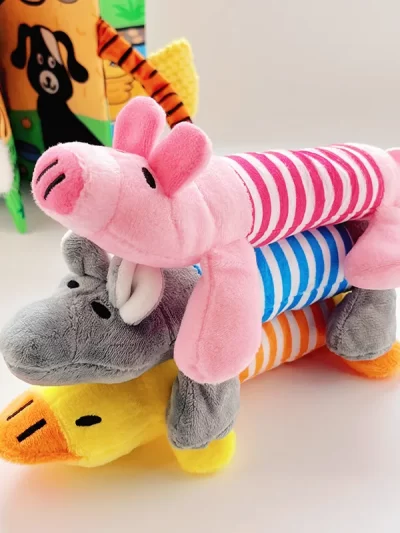 Cartoon Dog Toys Squeak Interactive Plush Cat Dog Chew Toys For Small Medium Pet Juguetes Para Perros Puppy Accessories Supplies