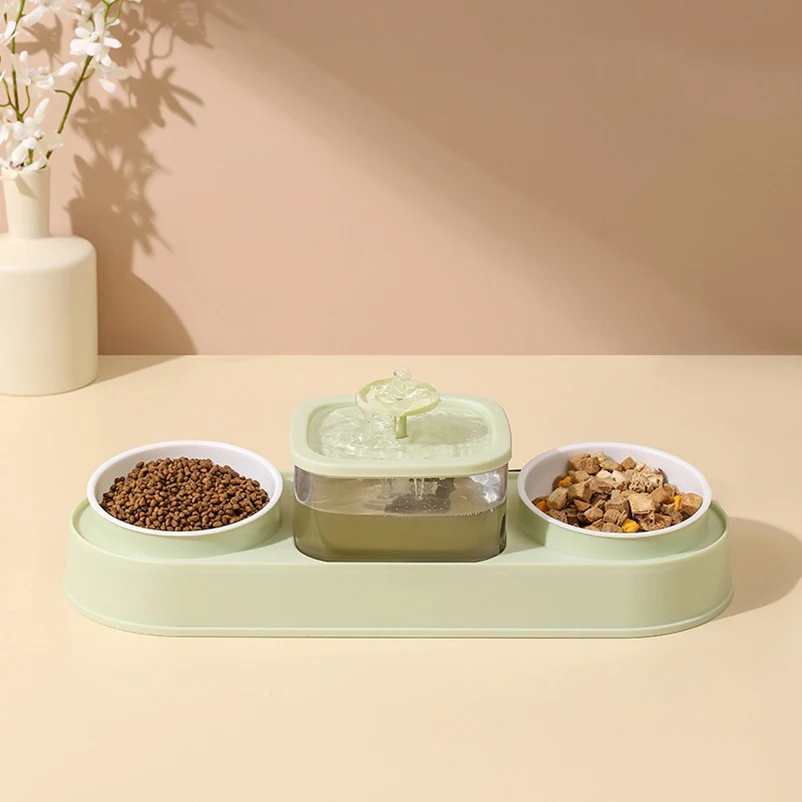 Cat Food Bowl Pet Automatic Feeder Water Dispenser Dog Cat Food Container Drinking Dish Anti Slip Double Bowl - Image 6