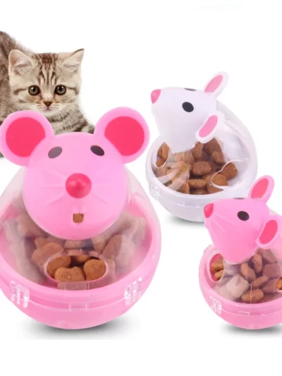 Cat Mice Food Tumbler Cat Food Toy Ball Interactive Cat Food Feeder Leak Food Interesting Plastic Cat Food Dispenser Treat Toy