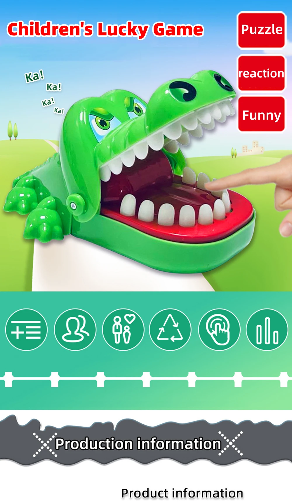 Crocodile Teeth Toys Children's Crocodile Bites Fingers Reaction Training Novelty Children's Lucky Game Trick Decompression Toy - Image 8