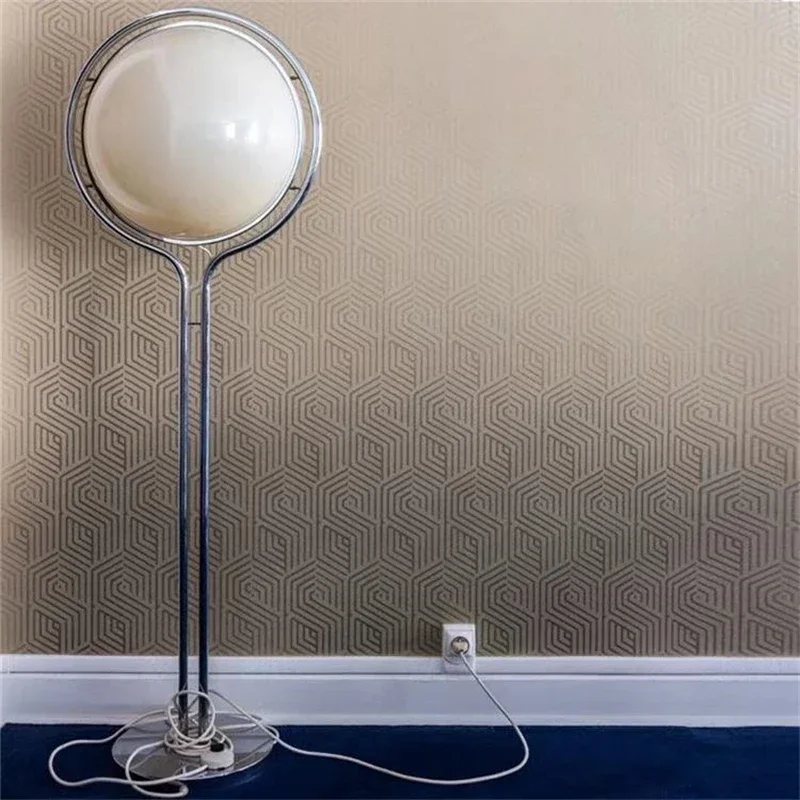 2024 Creative E27 Desk Lamp LED Metal Chrome Light Living Room Hotel Room White Acrylic Ball Lights Home Art Deco Art Floor Lamp - Image 4