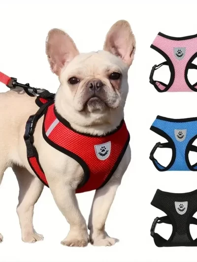 Dog Harness Walking Lead Leash For Small Dogs Collar Polyester Adjustable Mesh Puppy Cat Harness Vest For Medium Pet Accessories