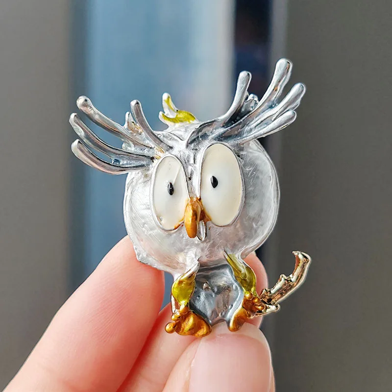 Lovely Enamel Owl Bird Brooches For Women Unisex Funny Angry Bird Cartoon Animal Brooch Daily Party Accessories Jewelry Gift - Image 4