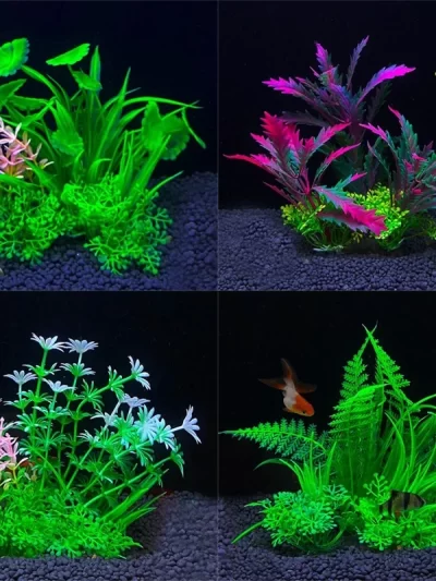 Fish Tank Ornament Plant Aquarium Artificial Decor Plants Simulation Water Grass Fish Bowl Plastic Weeds Decoration 5.5 inch